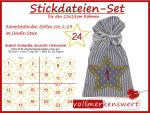 Stickdatei Adventskalender-Zahlen 1-24 im Doodle-Stern 4 Sets Sterne für Weihnachten Adventskalenderzahlen S163